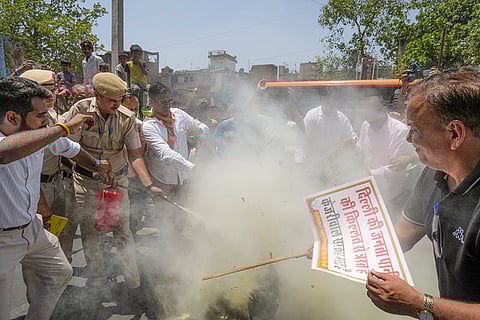 BJP protest against AAP govt